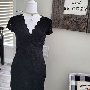 U2B Urban Basics Black Lace Dress and vintage Pearl Choker